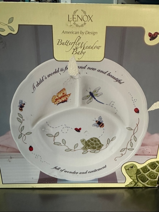 Lenox Other - Lenox White Butterfly Meadow Baby Divided Plate with Green Accents